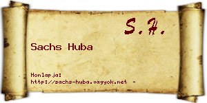 Sachs Huba névjegykártya